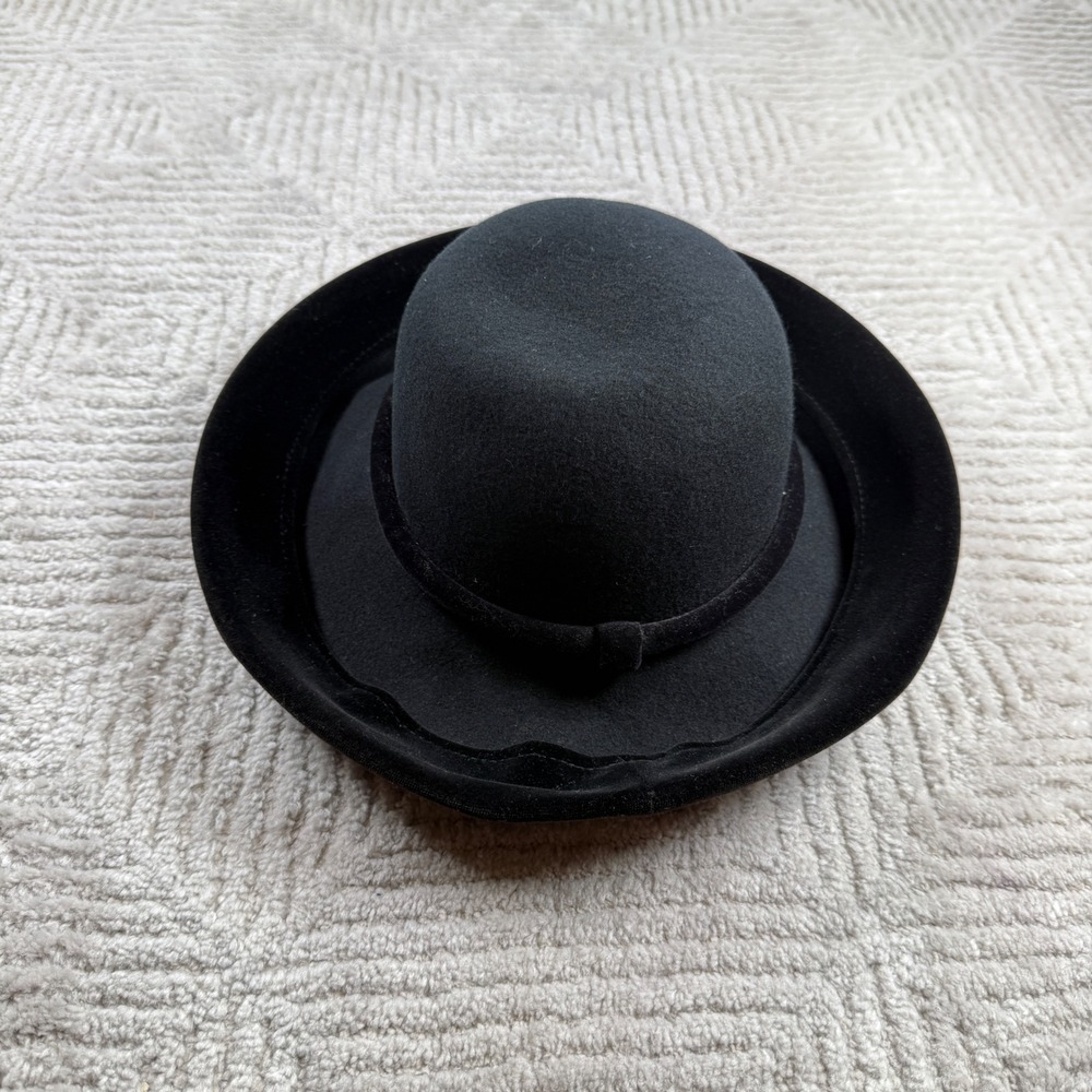 Street Smart Betmar Bowler Hat Women's Black Wool Felt Vintage Derby Retro Mod